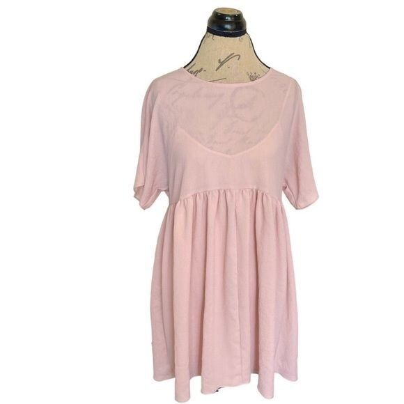 Wilfred Aritzia Women's Dress Babydoll Sz  XS Y2K Soft Girl Boho, Bohemian Pink - Picture 2 of 12